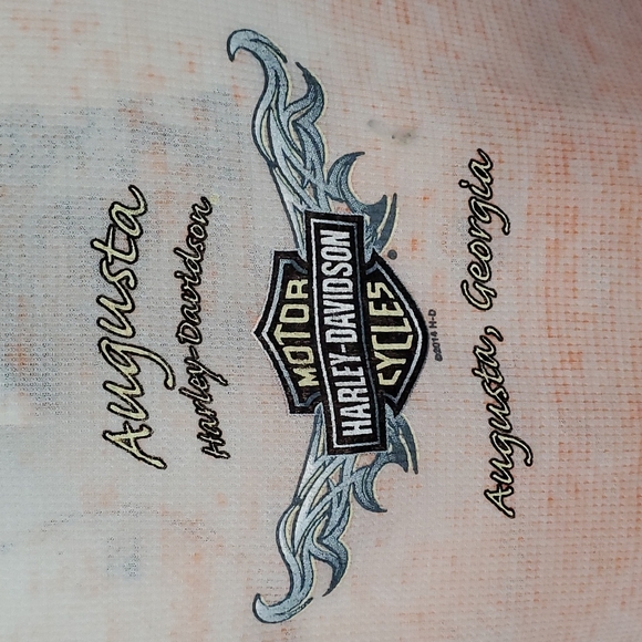 Harley Davidson peach "waffle" shirt - Picture 5 of 7